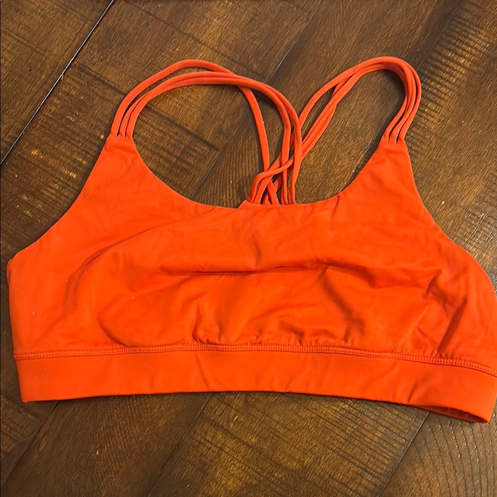 Vibrant Orange Sports Bra with Adjustable Straps